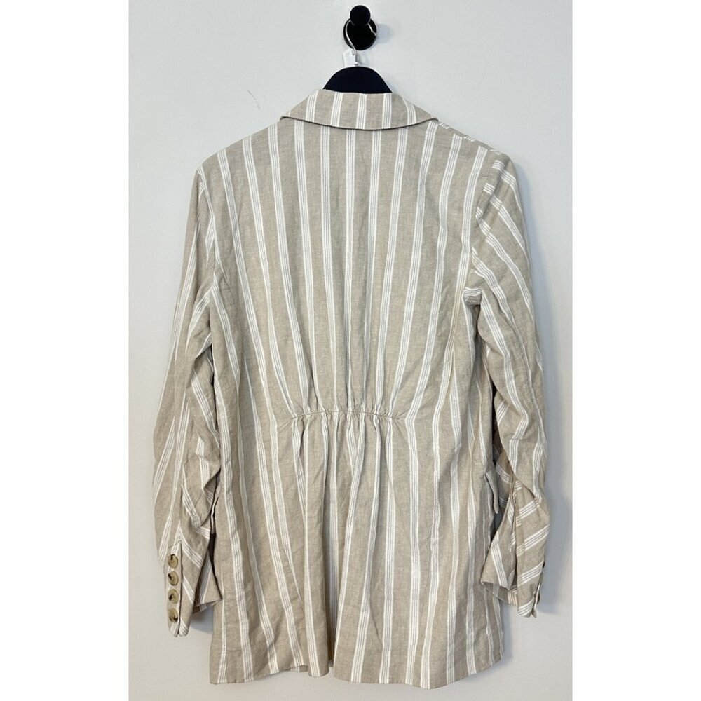 Free People Beige and White Striped Linen Blazer - Picture 10 of 10